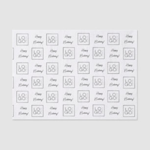 Business Company Add Custom Logo Happy Birthday Tissue Paper