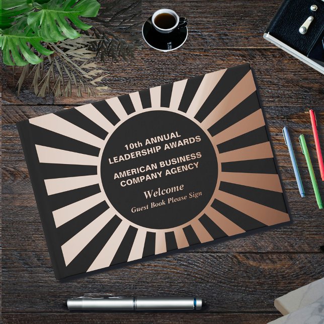 Business Company Awards Rose Gold Personalized Guest Book (Business Company Awards Rose Gold Personalized Guest Book great for your attendees to sign. )