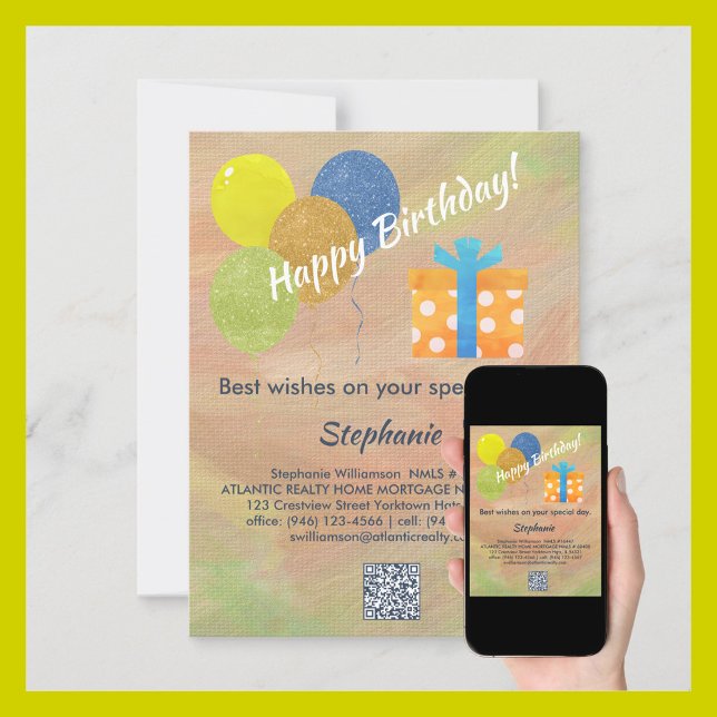 Business Company Birthday Card QR Code (Creator Uploaded)