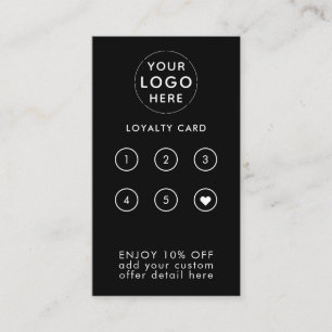 Business Company Corporate Logo Black Loyalty Card