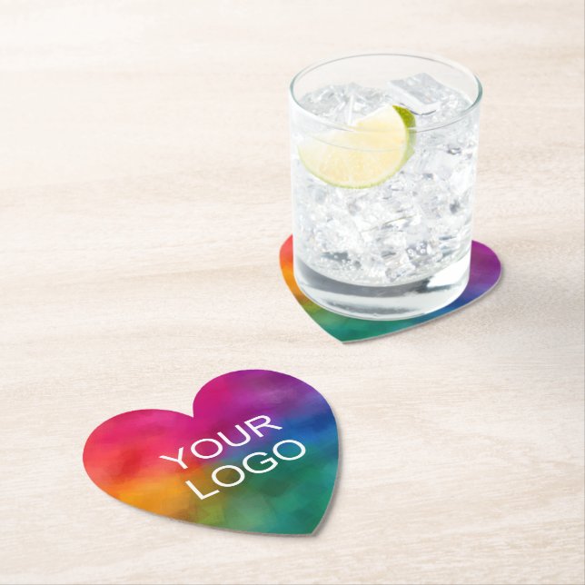 Business Company Corporate Logo Custom Template Paper Coaster (Insitu)