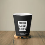 Business Company Corporate Logo Minimalist Black Latte Mug<br><div class="desc">A simple custom black business template in a modern minimalist style that can easily be updated with your company logo and text. Designed with a square logo image (3000 x 3000 px), you can customize by changing the text and image using the fields provided, or use the "message" button to...</div>