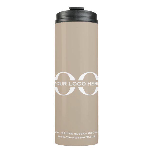 Business Company Corporate Logo Minimalist Thermal Tumbler (Front)