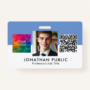 Business Company Corporate Logo QR Code Employee Badge