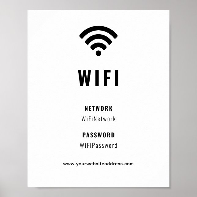 Business Company Corporate WiFi Black And White Poster (Front)
