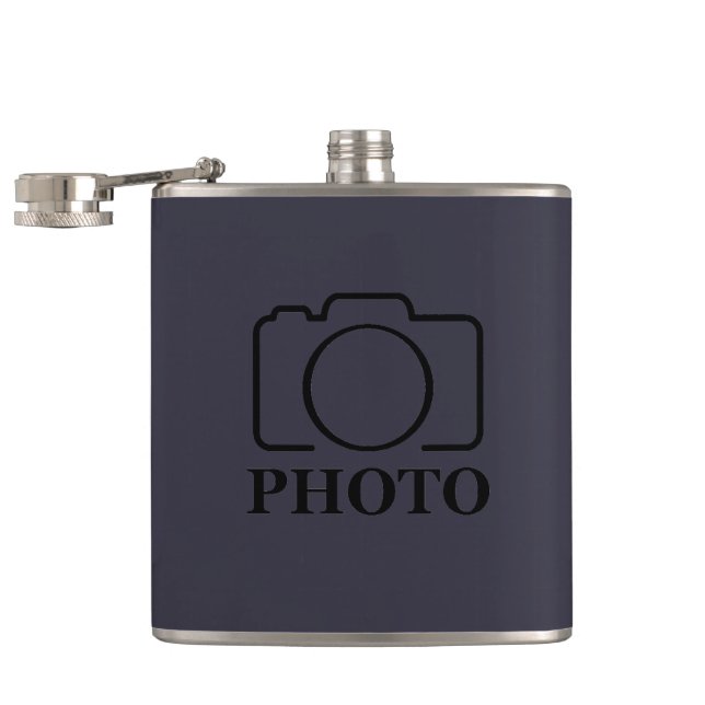 Business Company Create Your Own Custom Template Hip Flask (Opened)