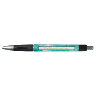 Business Company Custom Name Elegant Blue Pen