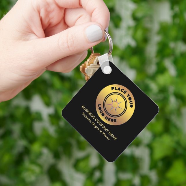Business Company Logo Branding Gold Custom   Keychain (Hand)