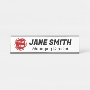 Business Company Logo CUSTOM Desk Name Plate