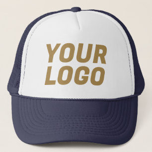Business Company Logo CUSTOM Navy & Khaki Trucker Hat