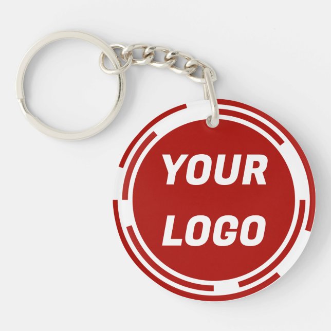 Business Company Logo CUSTOMIZABLE  Keychain (Front)