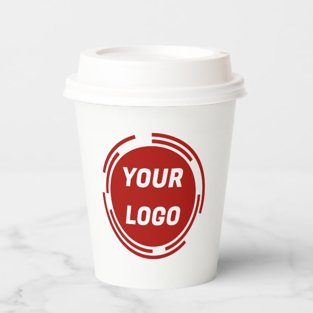 Business Company Logo CUSTOMIZABLE  Paper Cups (Front)