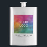 Business Company Logo Here Modern Elegant Template Hip Flask<br><div class="desc">Custom Business Company Corporate Here Or Your Image Photo Picture Elegant Modern Trendy Template Classic Flask.</div>