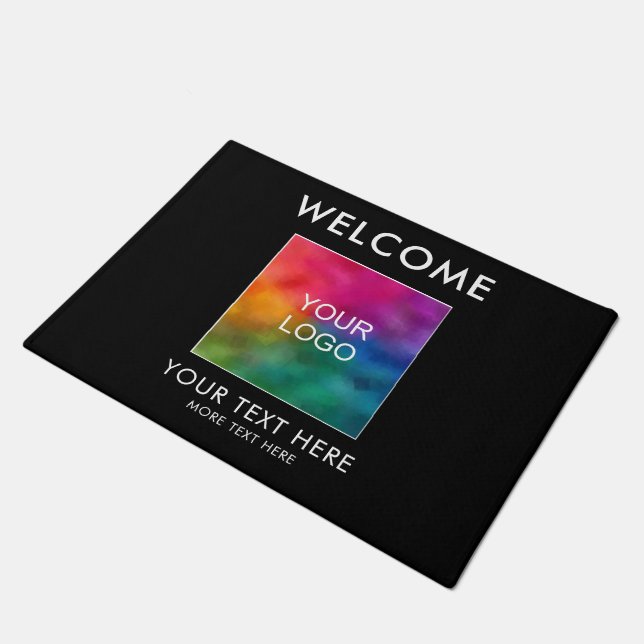 Business Company Logo Here Welcome Mat Custom (Angled)