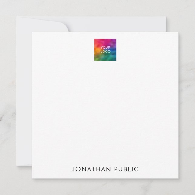 Business Company Logo Here Your Name Modern Card (Front)