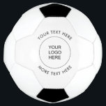 Business Company Logo Image Text Template Custom Soccer Ball<br><div class="desc">Custom Upload Add Company Business Logo Image Create Your Own Elegant Soccer Ball.</div>