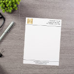 Business company logo letterhead<br><div class="desc">White background.  Personalize and add your business,  company logo and contact information.  Black letters

Print on both sides,  but without logo on the back.</div>