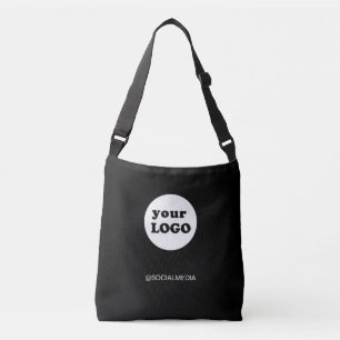 Business Company Logo Modern Black Crossbody Bag