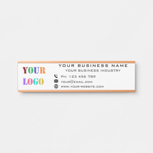 Business Company Logo Office Personalized Your Door Sign (Front)
