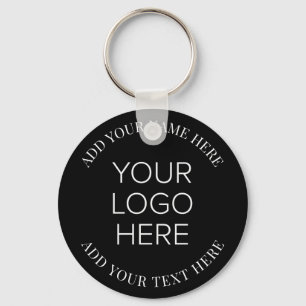 Business Company Logo Promotional Black Keychain