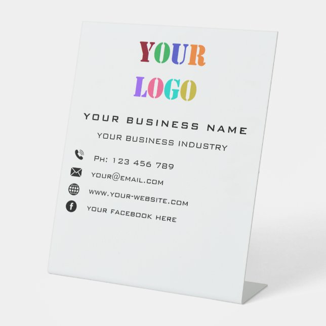 Business Company Logo Promotional Personalized Pedestal Sign (Front)