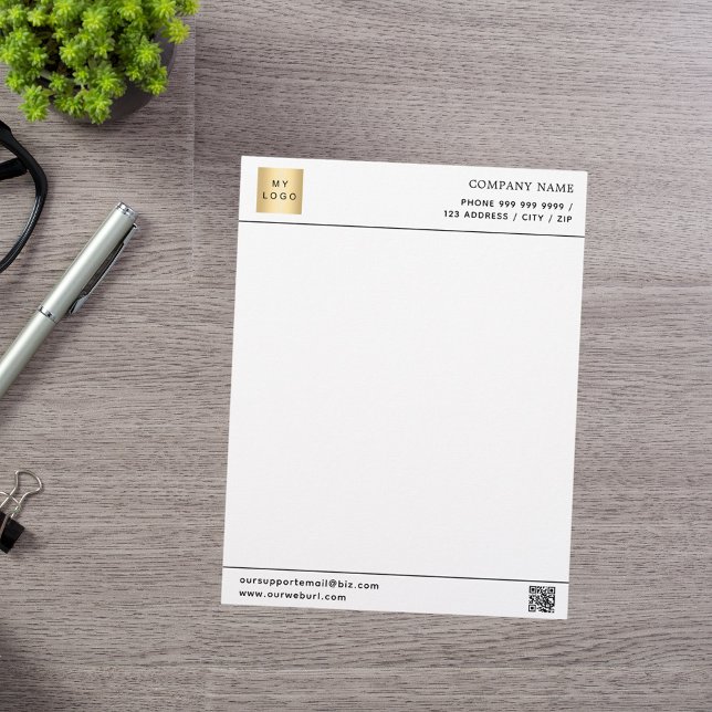 Business company logo QR code Letterhead (Creator Uploaded)
