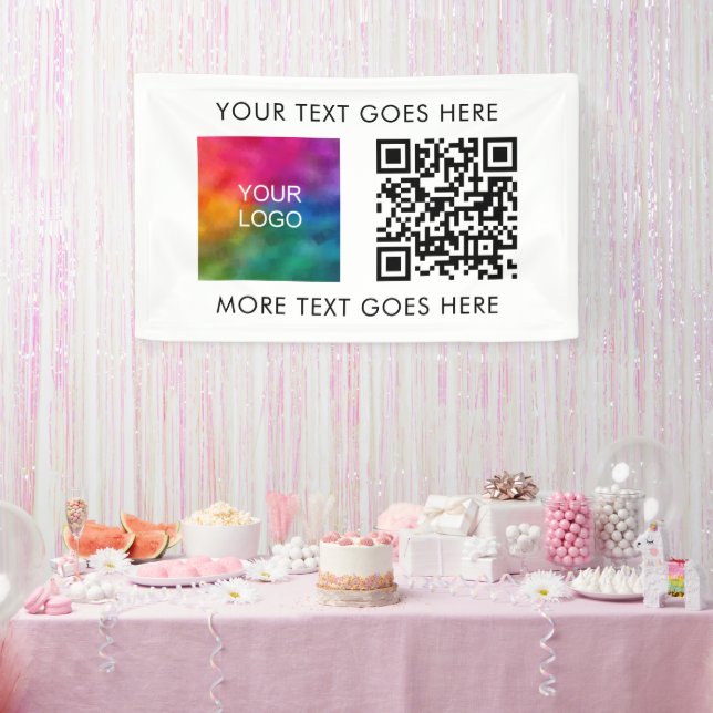 Business Company Logo QR Code Modern Elegant Best Banner (Party)