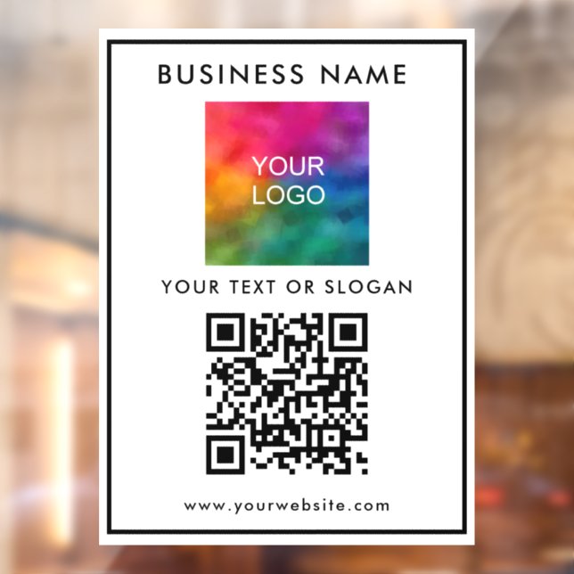 Business Company Logo QR Code Modern Elegant Best Window Cling (Sheet 2)
