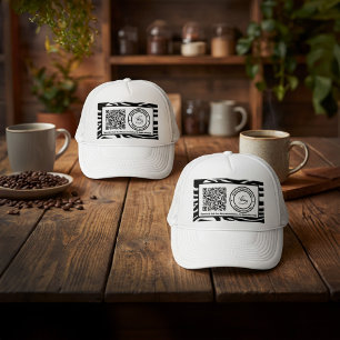 Business Company Logo Specials QR Code Custom   Trucker Hat
