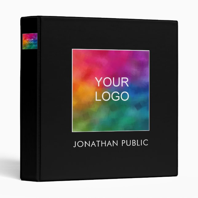 Business Company Logo Text Elegant Template Binder (Front/Spine)