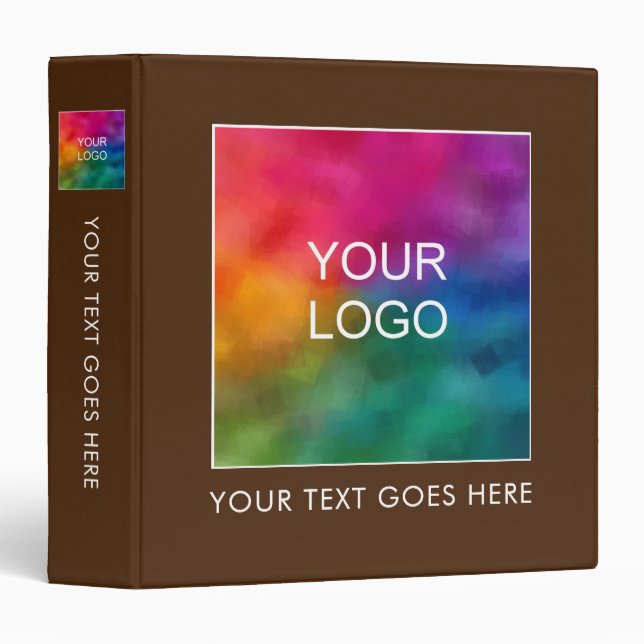 Business Company Logo Text Here Brown Custom Binder (Front/Spine)