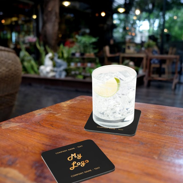 Business company logo text slogan gold black gold coaster (Creator Uploaded)