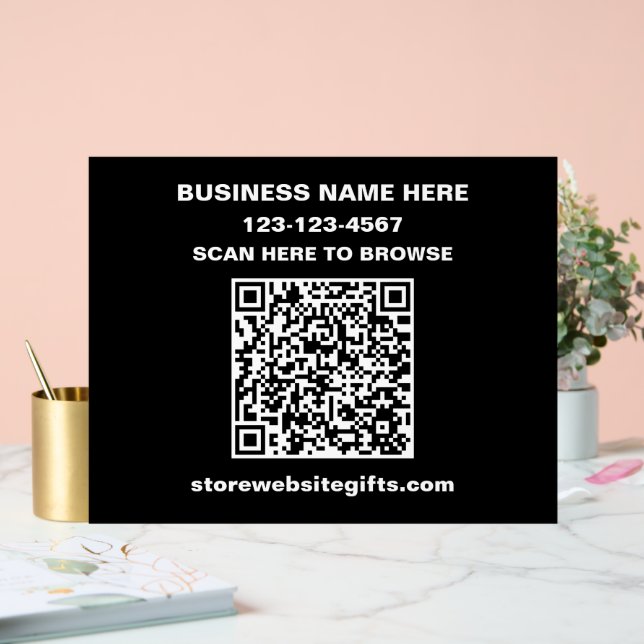 Business Company Marketing Promote QR Code Acrylic Sign (Wedding)