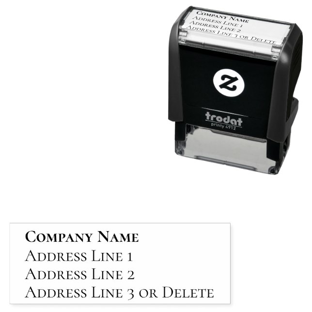 Business Company Name Return Address Template Self-inking Stamp (In Situ)