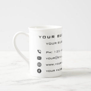 Business Company Promotional Personalized - Modern Bone China Mug