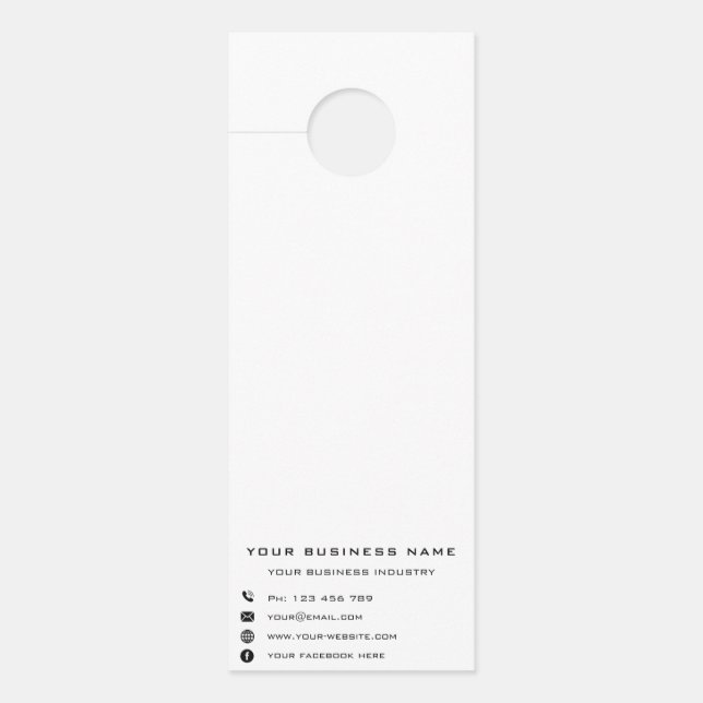 Business Company Promotional Personalized - Modern Door Hanger (Front)