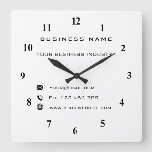 Business Company Promotional Personalized Office Square Wall Clock