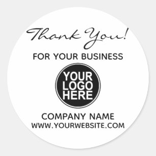 Business Company Thank You Custom Logo Classic Round Sticker