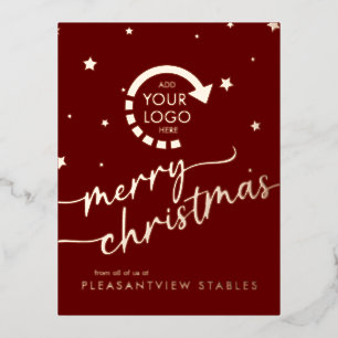 Business Company YOUR LOGO Foil Holiday Post Card