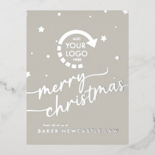 Business Company YOUR LOGO Foil Holiday Post Card