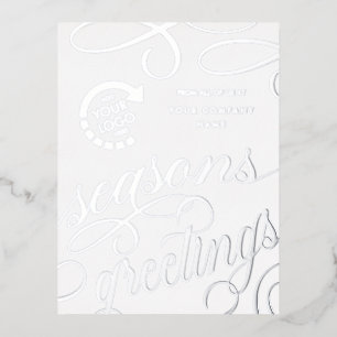 Business Company YOUR LOGO Foil Holiday Post Card