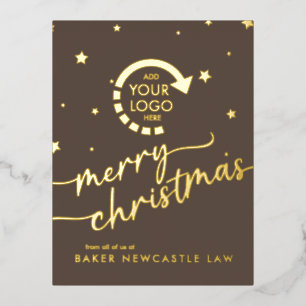 Business Company YOUR LOGO Foil Holiday Post Card