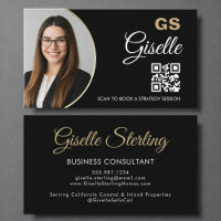 Business Consultant Black Gold Photo QR Code
