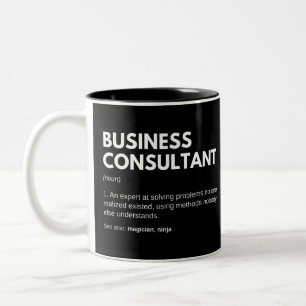 Business Consultant Funny Definition Two-Tone Coffee Mug