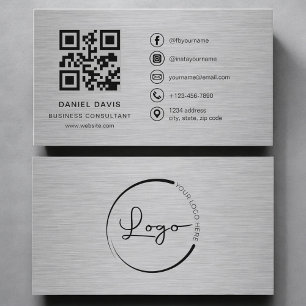 Business Consultant Metal QR Code Card