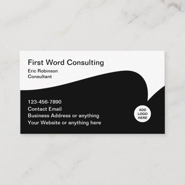 Business Consultant Modern Logo Business Cards (Front)