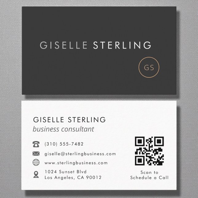Business Consultant QR Code Luxury Black  Card (Creator Uploaded)