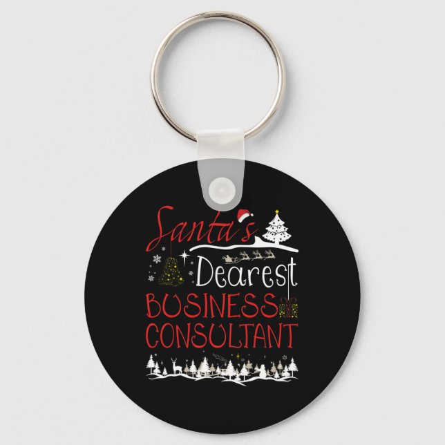 Business Consultant Xmas Job Cute Christmas  Keychain (Front)