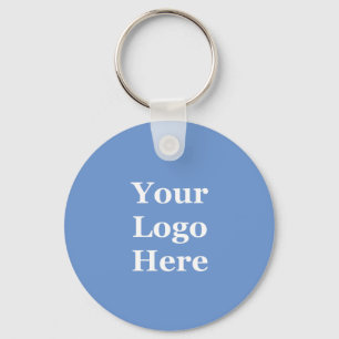 Business Cornflower Blue Company Logo Template Keychain