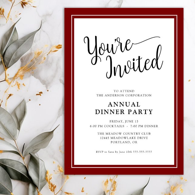 Business Corporate Annual Party Script Red Invitation (Creator Uploaded)